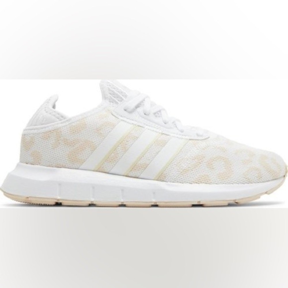 adidas Swift Run X Halo Ivory / White leopard Womens Tennis Shoes size 6 1/2. - Picture 2 of 10